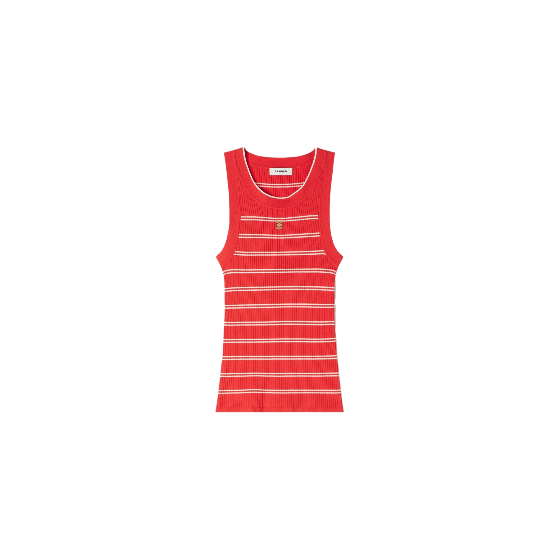 Striped Knit Round Neck Vest Top