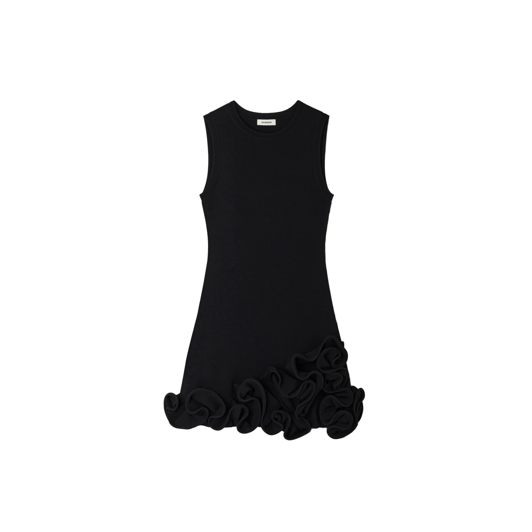 Sleeveless Floral Knit Short Dress