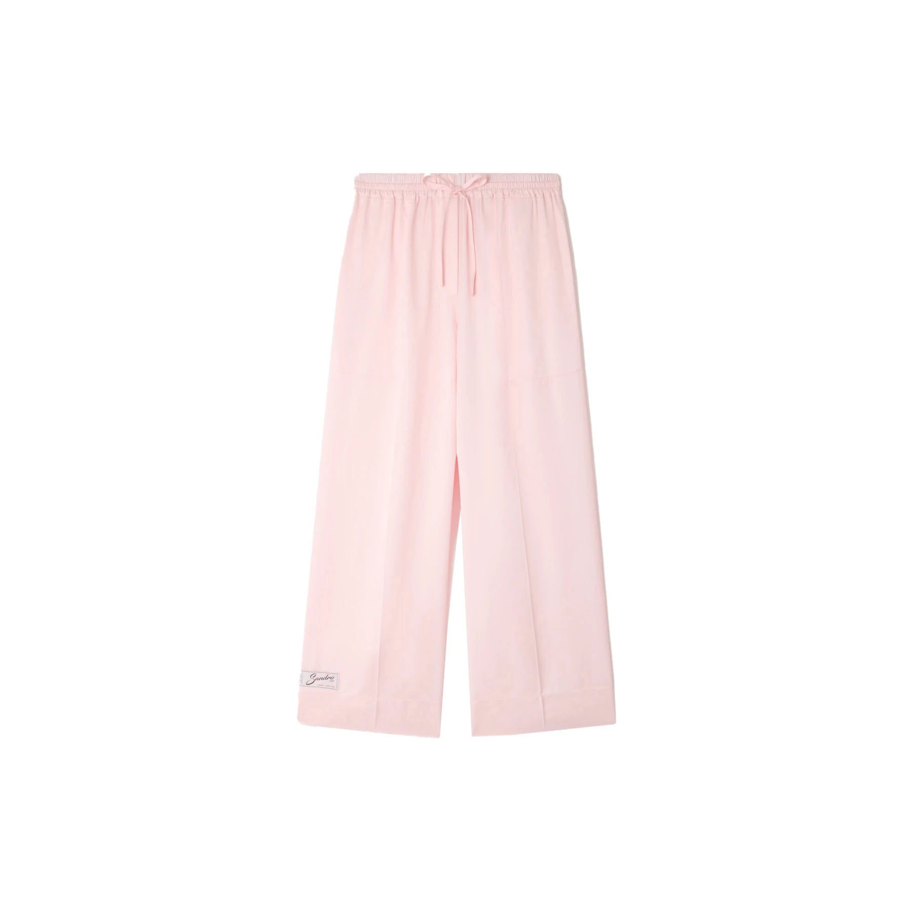 Satin-Effect Wide-Leg Trousers