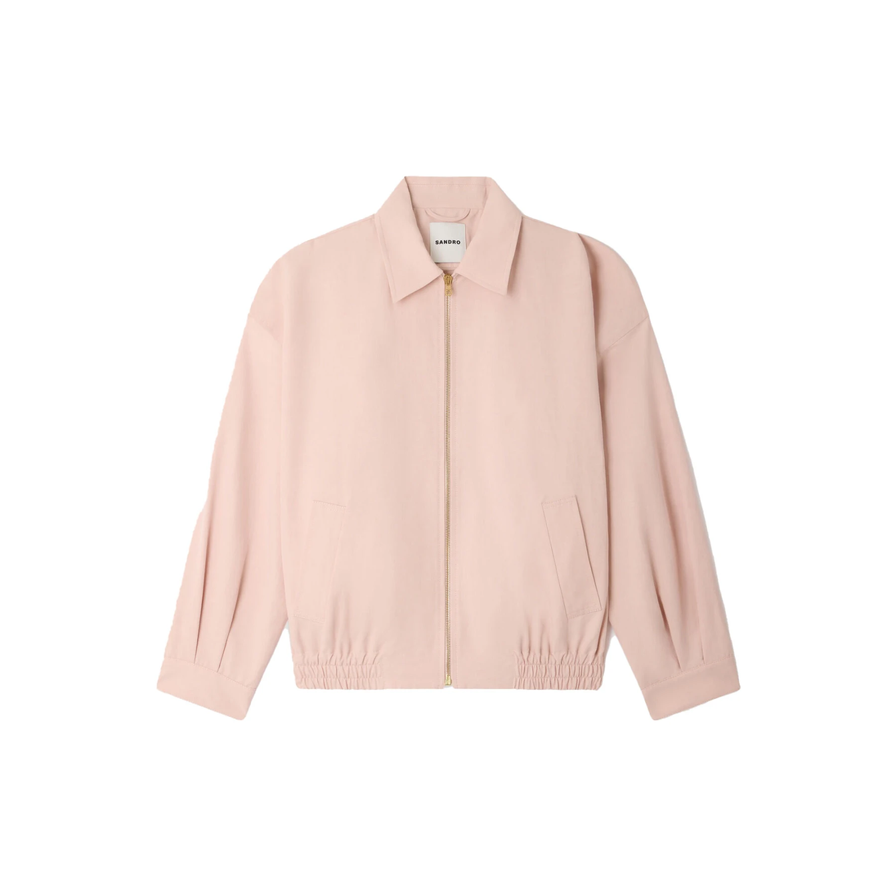 Wide-Fit Linen & Cotton Plain Shirt-Collar Jacket