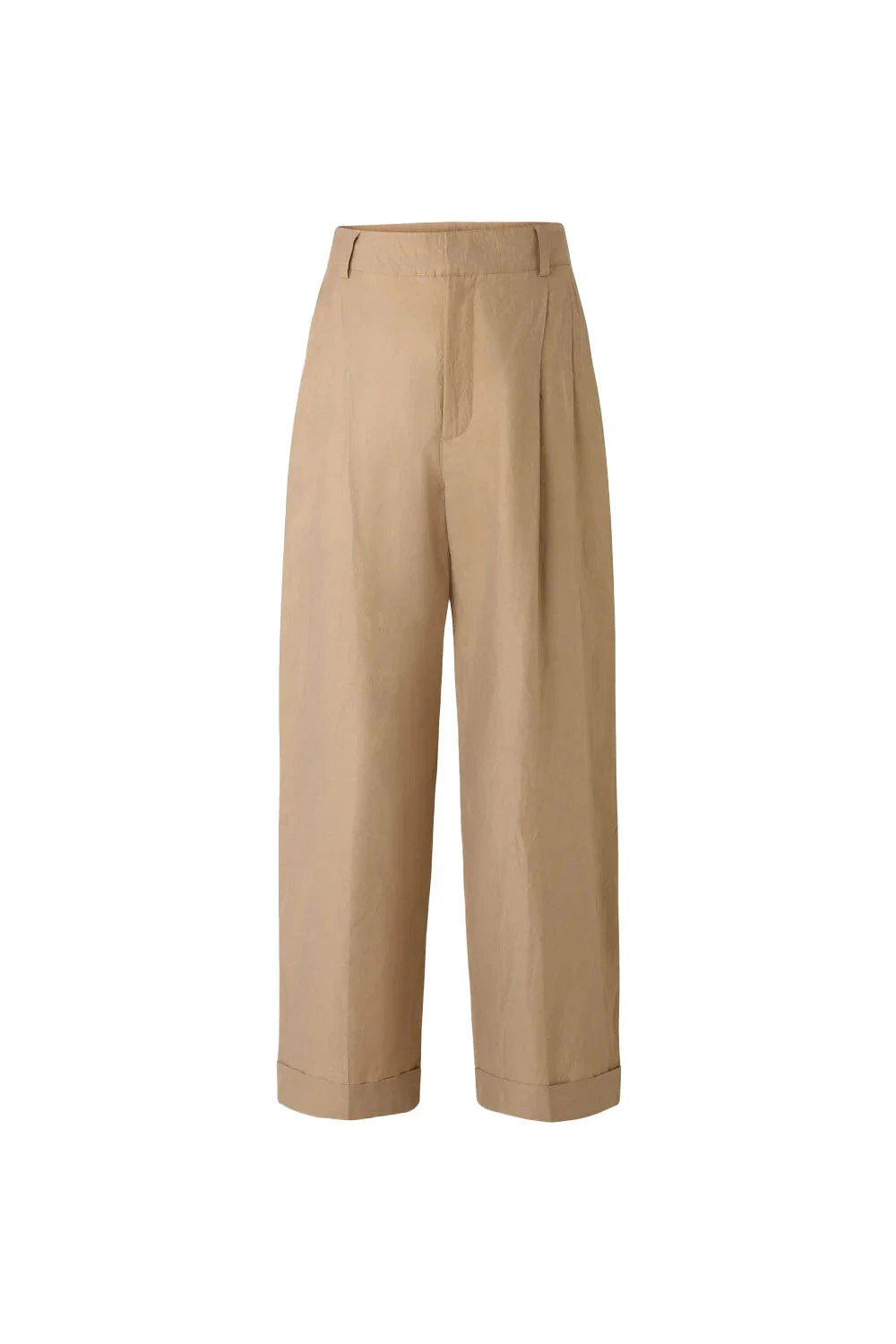 High Waisted Watson Cotton PoplinTrousers With Pleats 