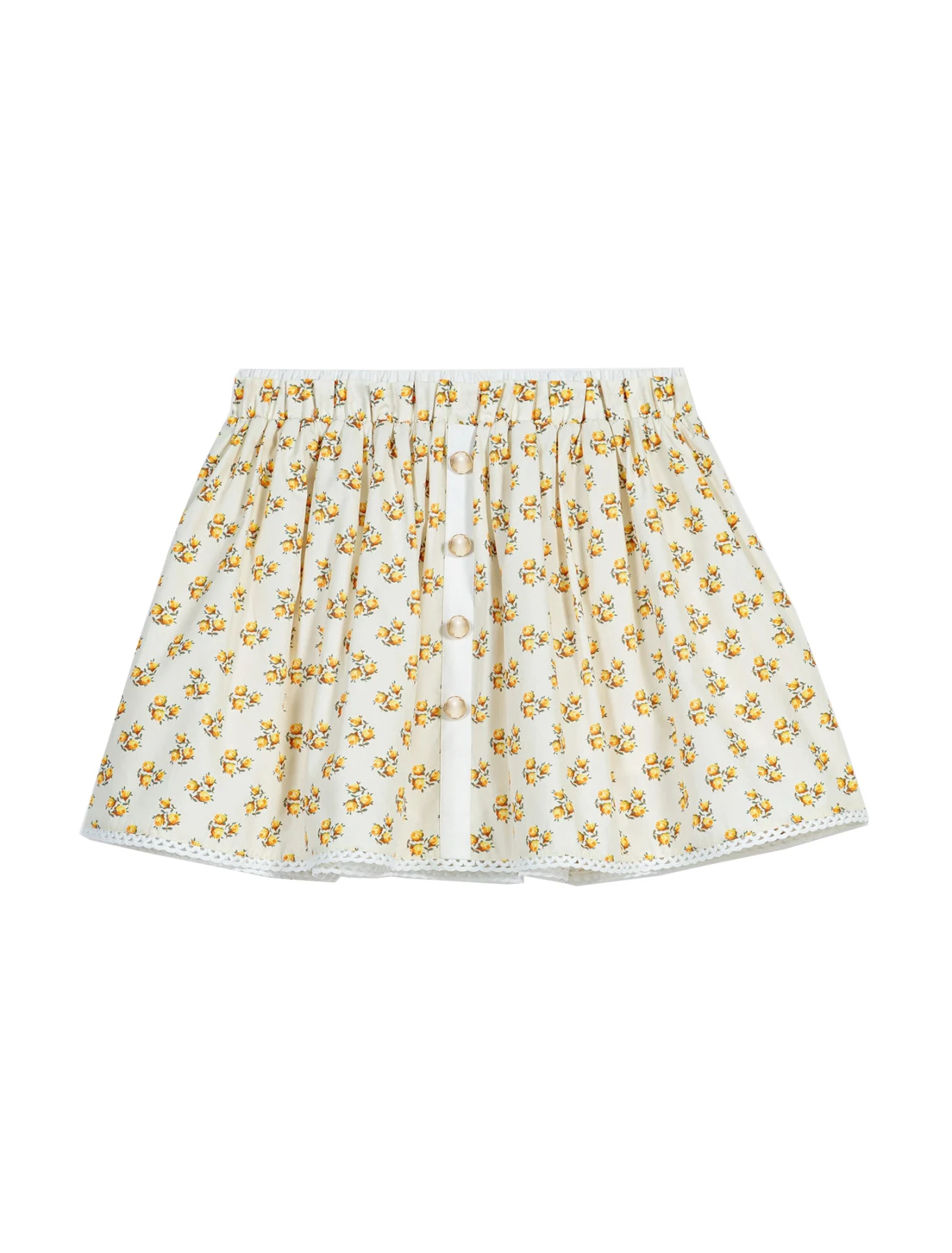 Printed Skirt With Rickrack Trim