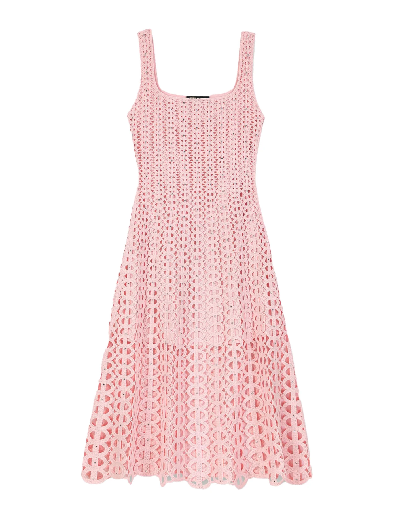 Rhinestone Crochet Midi Dress
