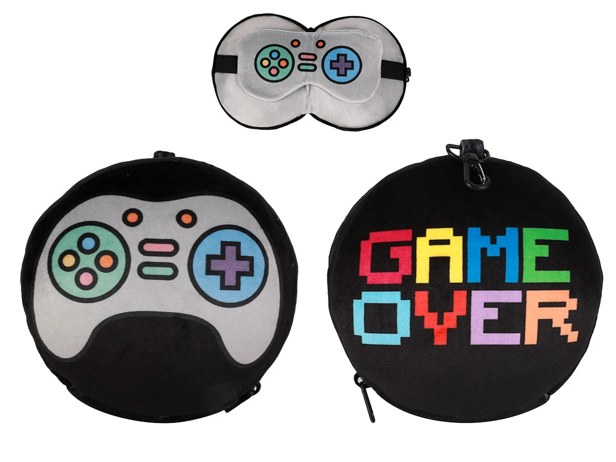 Pillow With Sleep Mask Let'S Play  Image