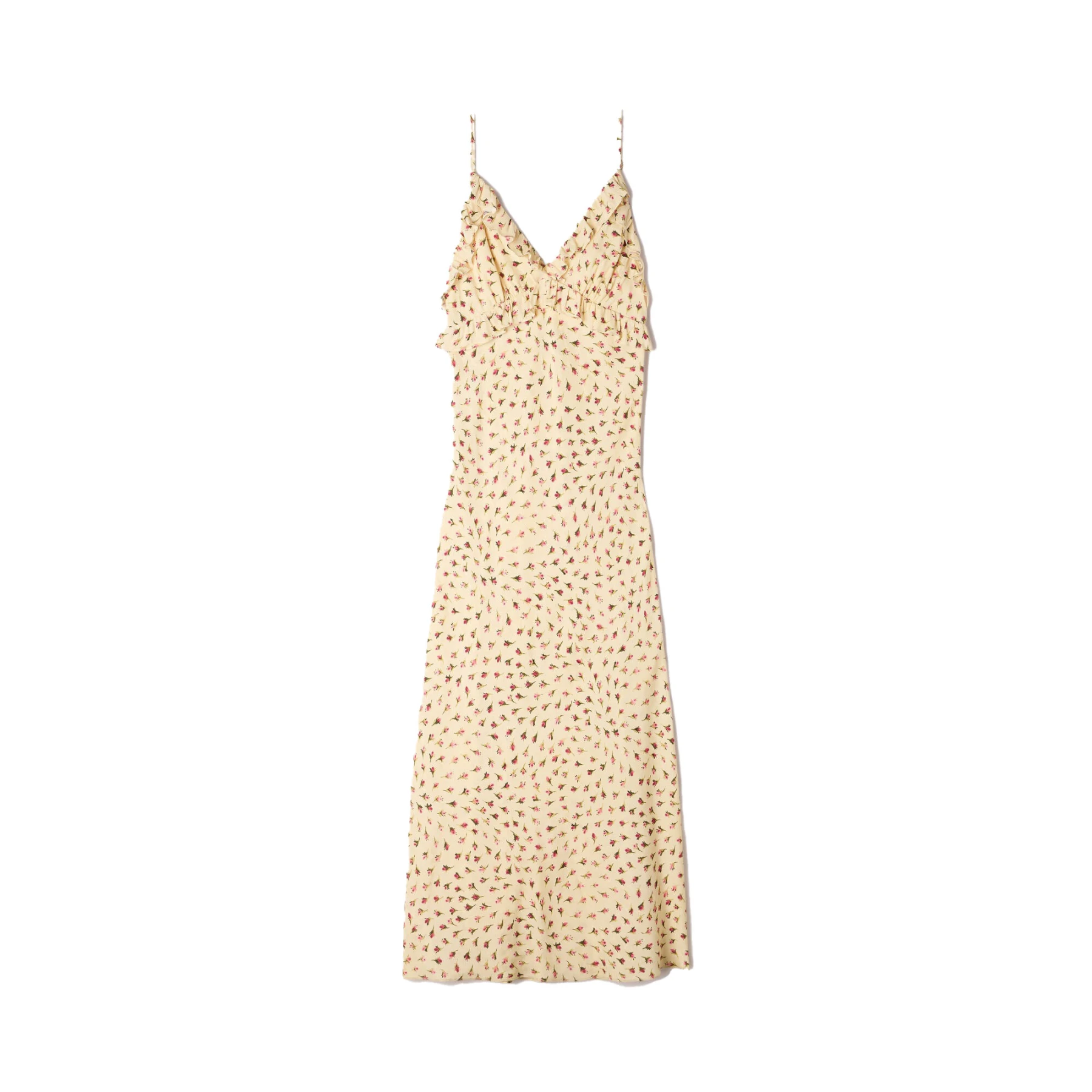 Flowing Cut Flower Print Maxi Dress