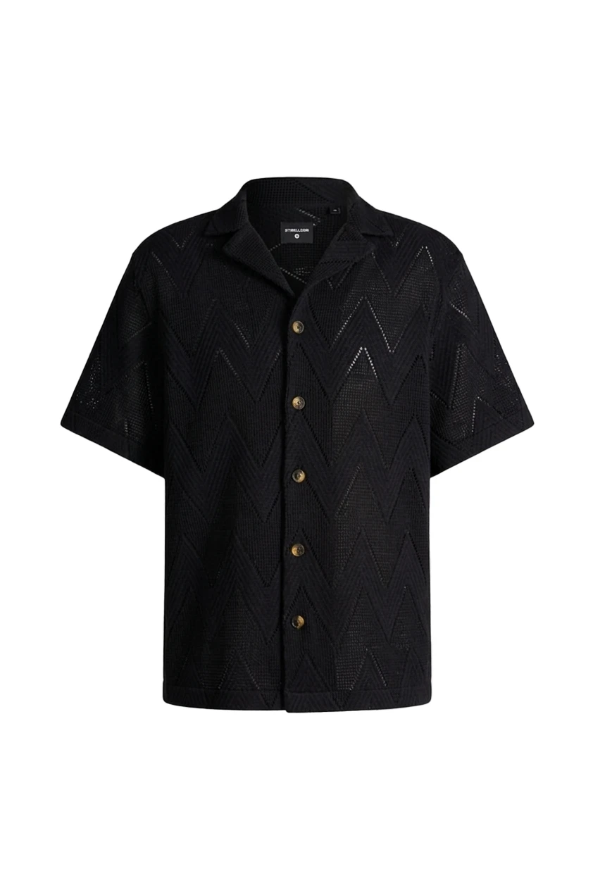 Regular Fit Short Sleeve Shirt with Textured Design