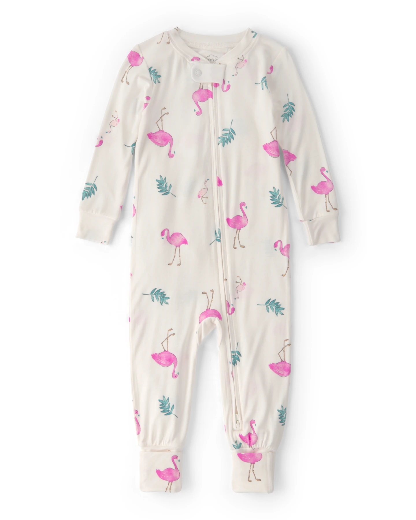 Baby Girl Flamingo Purely Soft Snug Fit 1-Piece Pajama - Ivory
