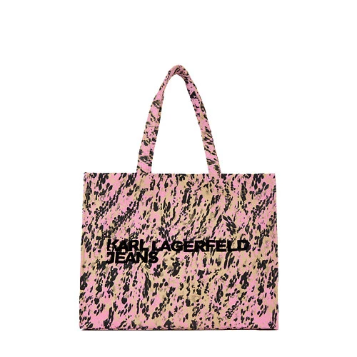 Leopard Print Denim Tote Bag