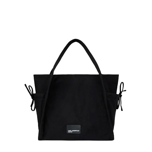 Leather Tote Bag With Logo Patch