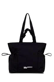 Nylon Tote Bag With Ruched Straps