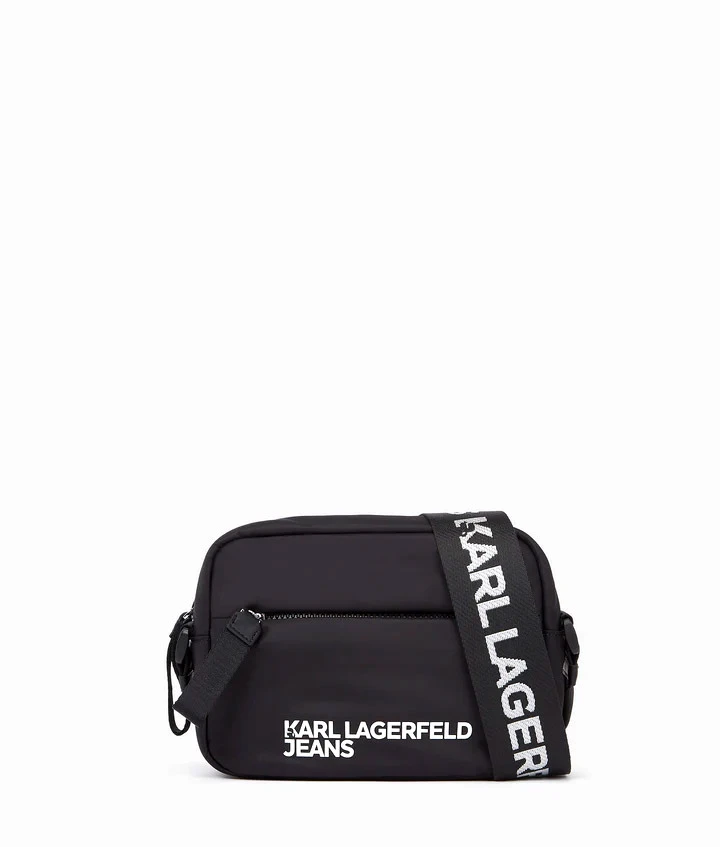 Zipped Pocket Nylon Camera Crossbody Bag