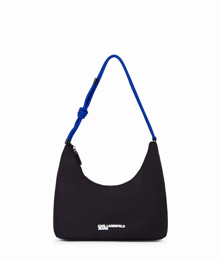 Nylon Shoulder Bag With Colored Drawstring Image