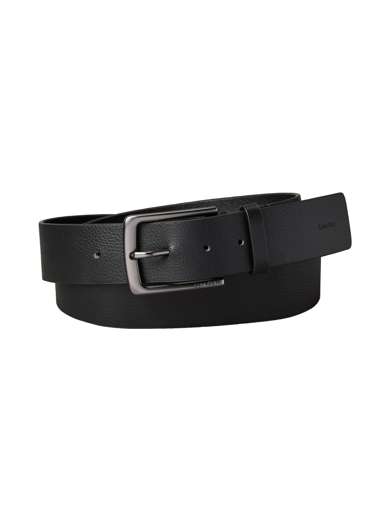 Square Buckle Pebbled Leather Belt