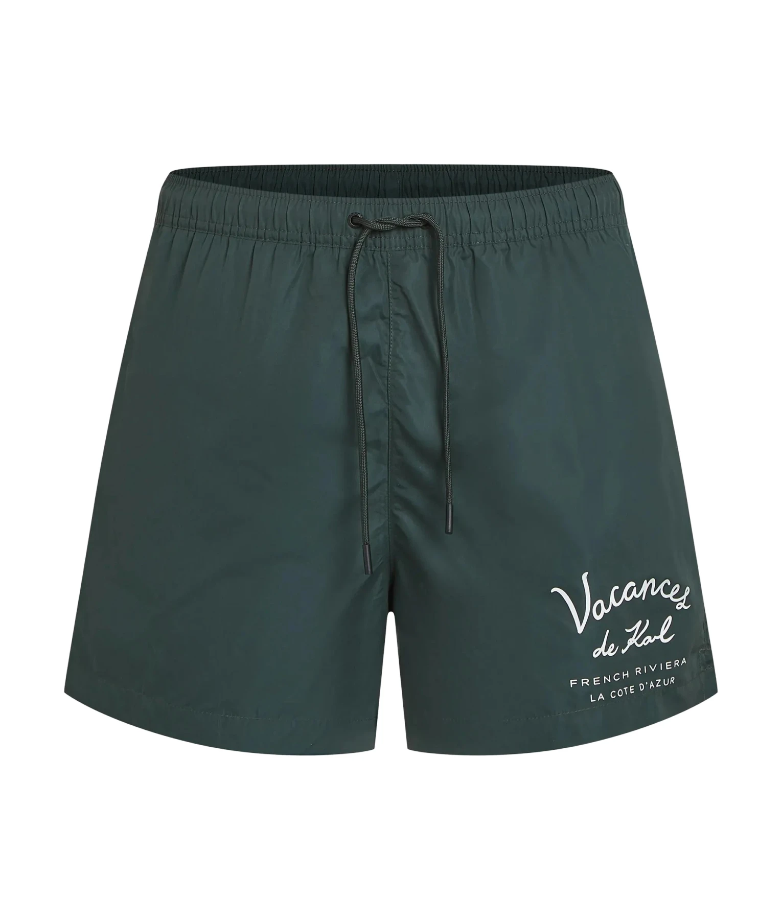 "Vacances" Graphic Print Swim Shorts