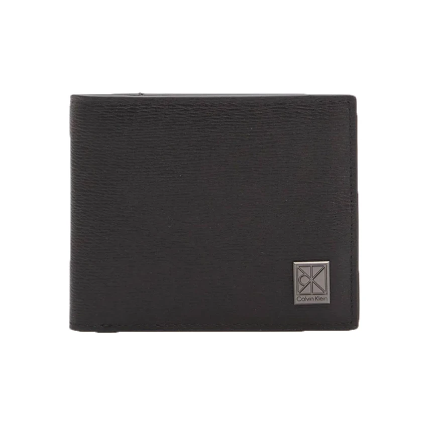 Emblem Hardware Billfold Wallet with Metal Logo Plate