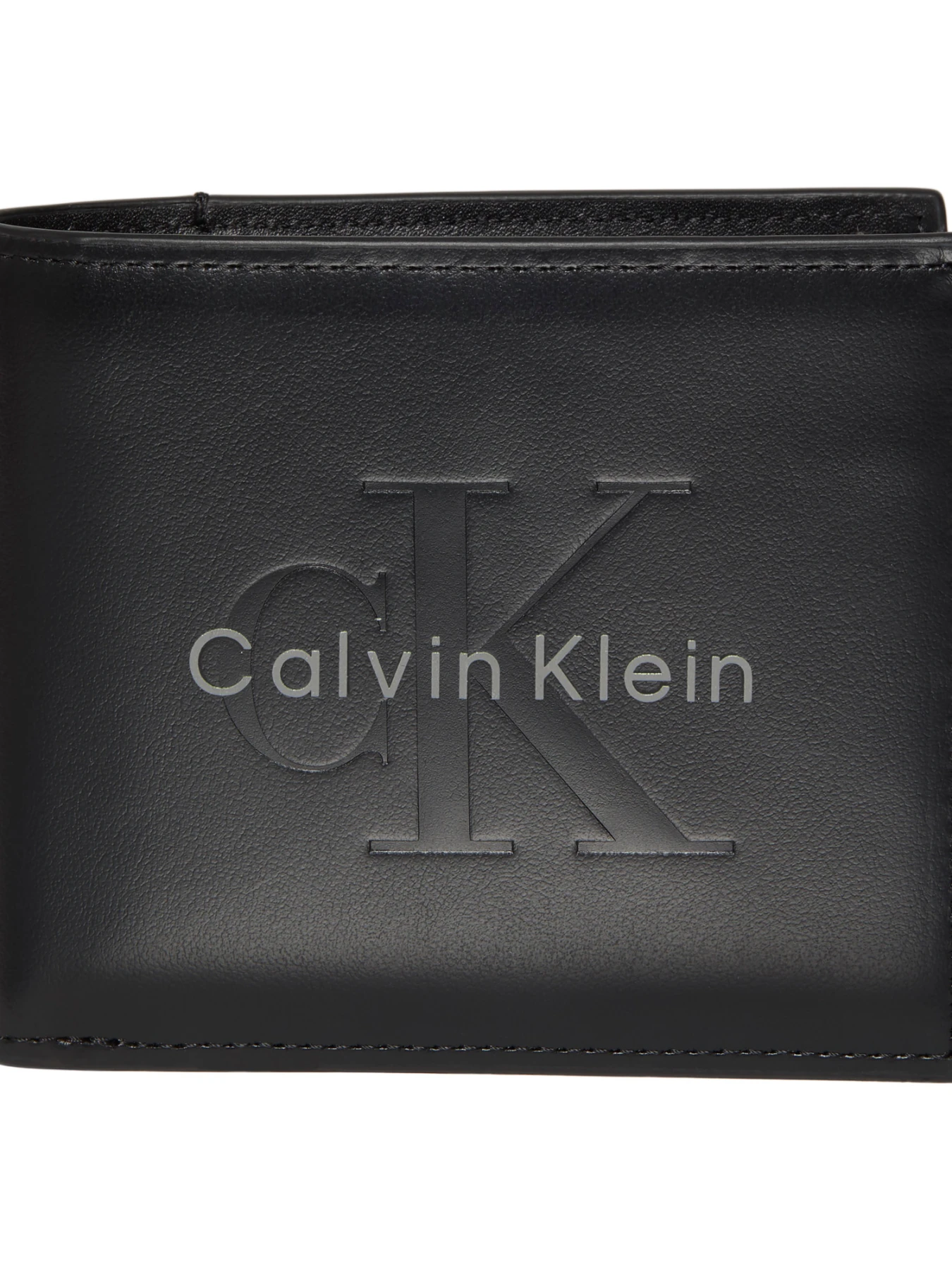 Embossed Logo Leather Trifold Wallet