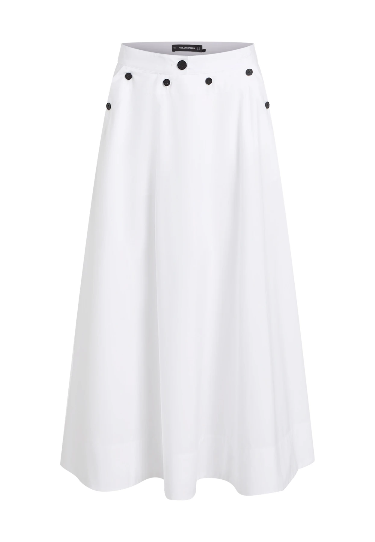 Button-Detail A-Line Long Skirt