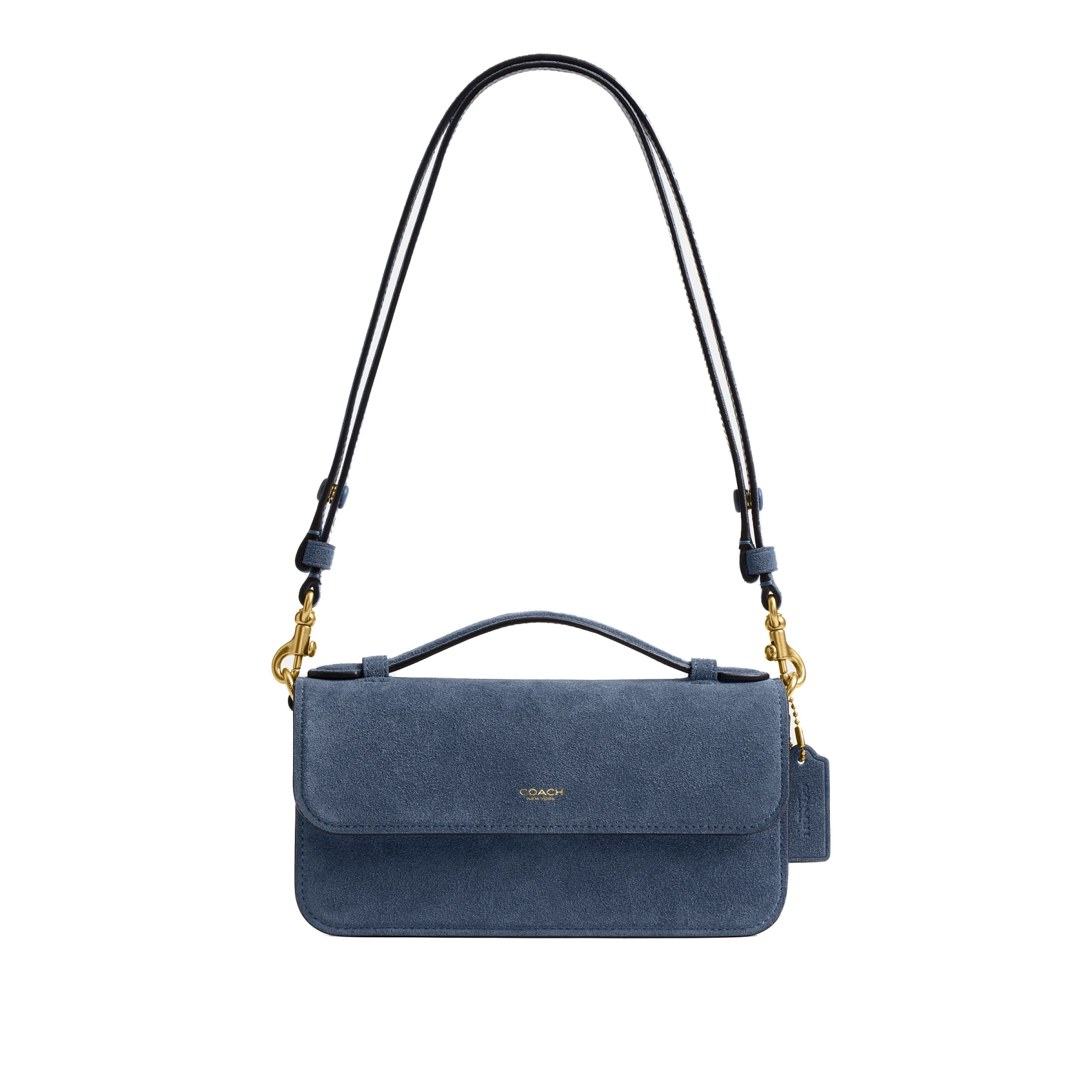 Elora Top Handle Suede Flap Crossbody Bag