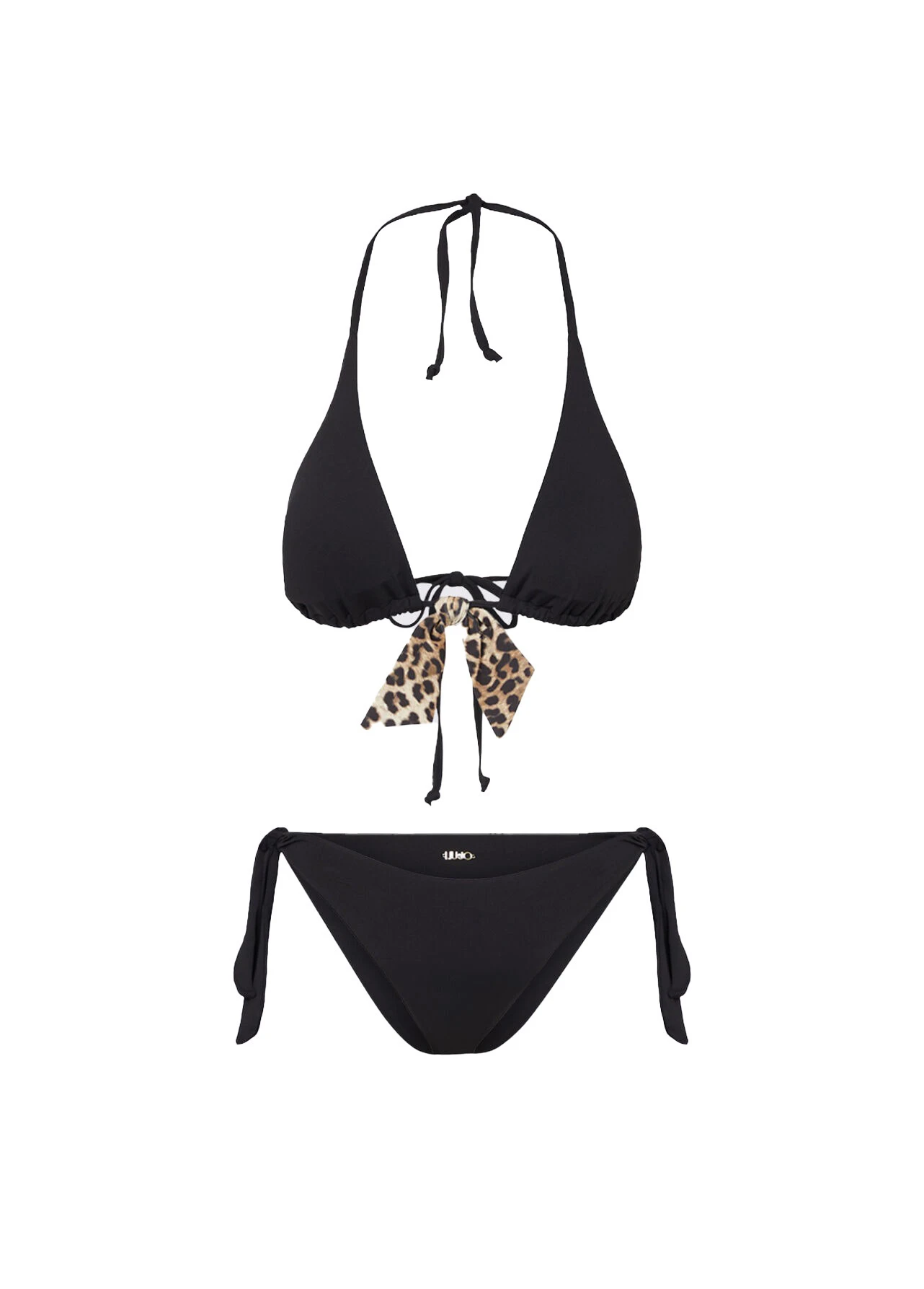Bikini Top And Bottoms With Printed Bow