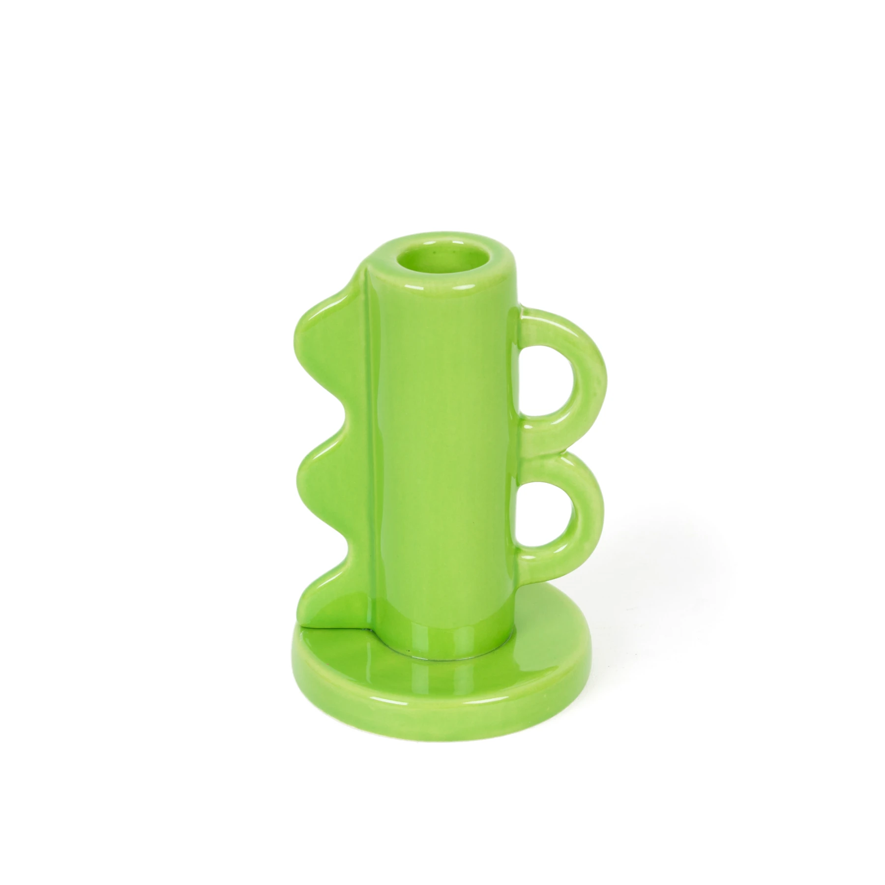 Green Vintage Double Handle Candle Holder 