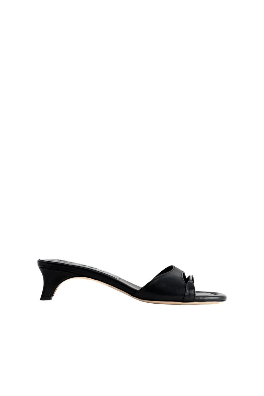 Nappa Leather Kitten Heel Slip-On Mule