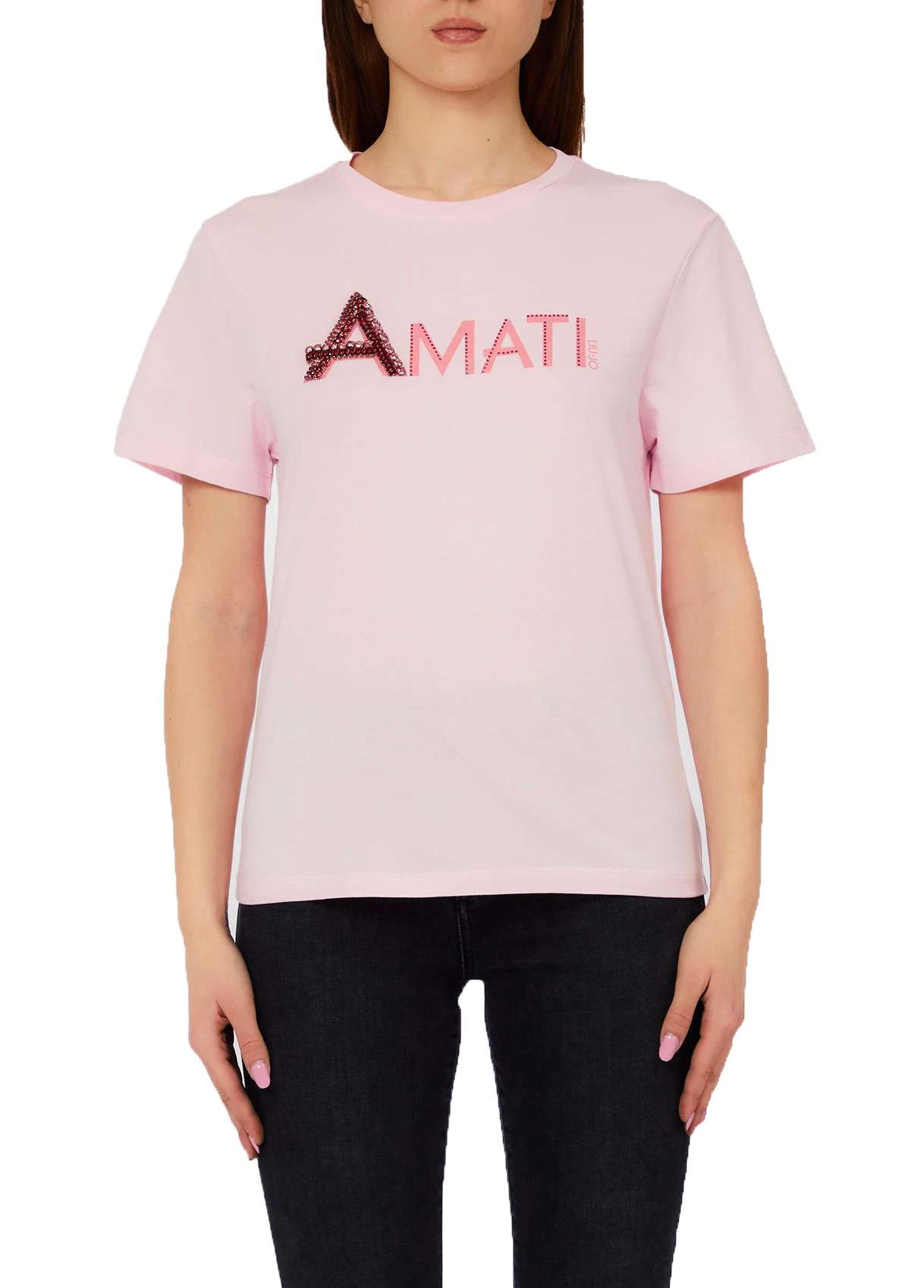 Amati Rhinestone Detail Short-Sleeve T-Shirt