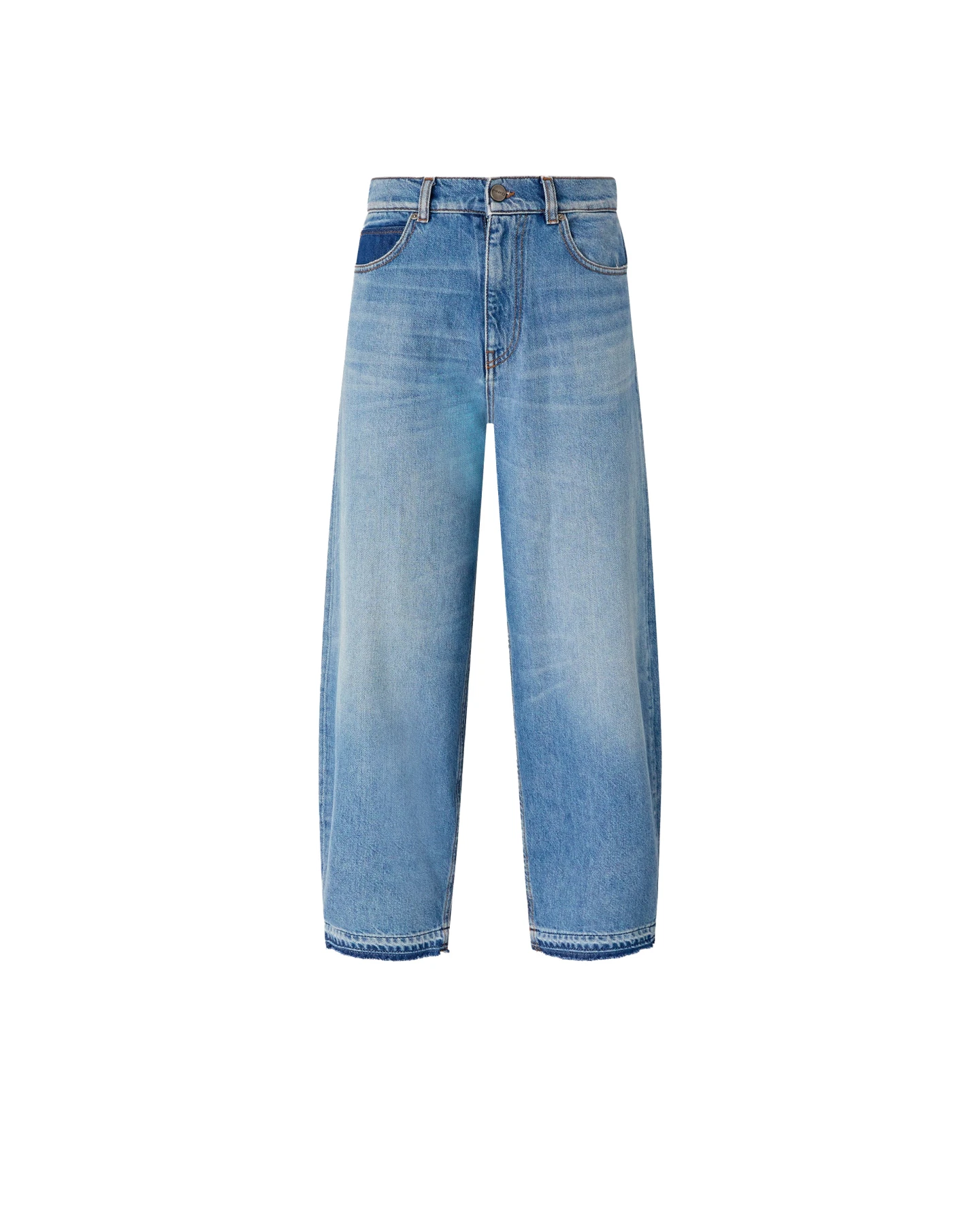 Low Waist Balloon-Fit Jeans With Fading