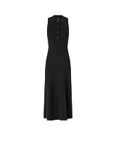 Long Ribbed Dress With Bandana Collar
