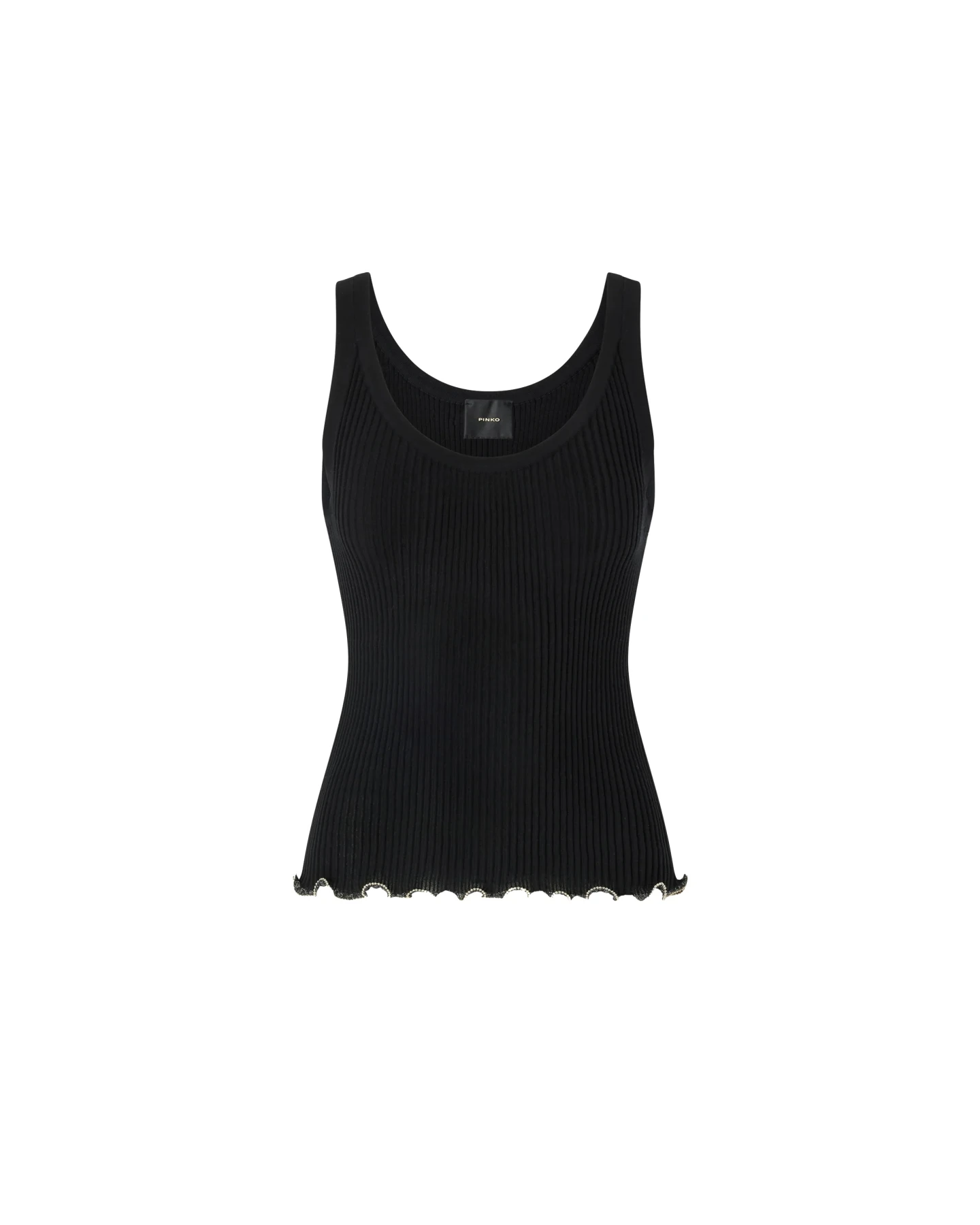 Ribbed Vest Top With Logo