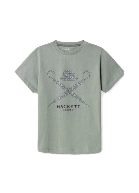 Kids Boys Classic Fit Tiger Print Logo T-Shirt