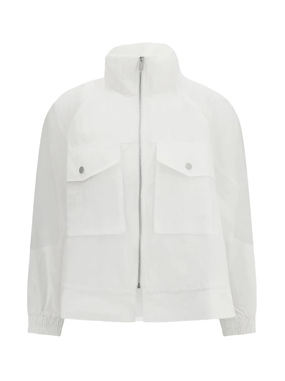 High-Neck Utility Windbreaker Jacket