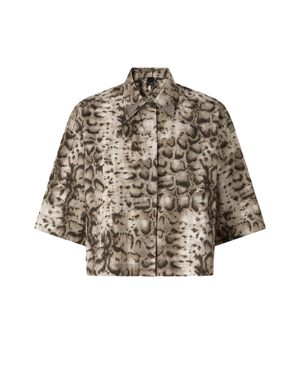 Cropped Printed Shirt With Metallic Details