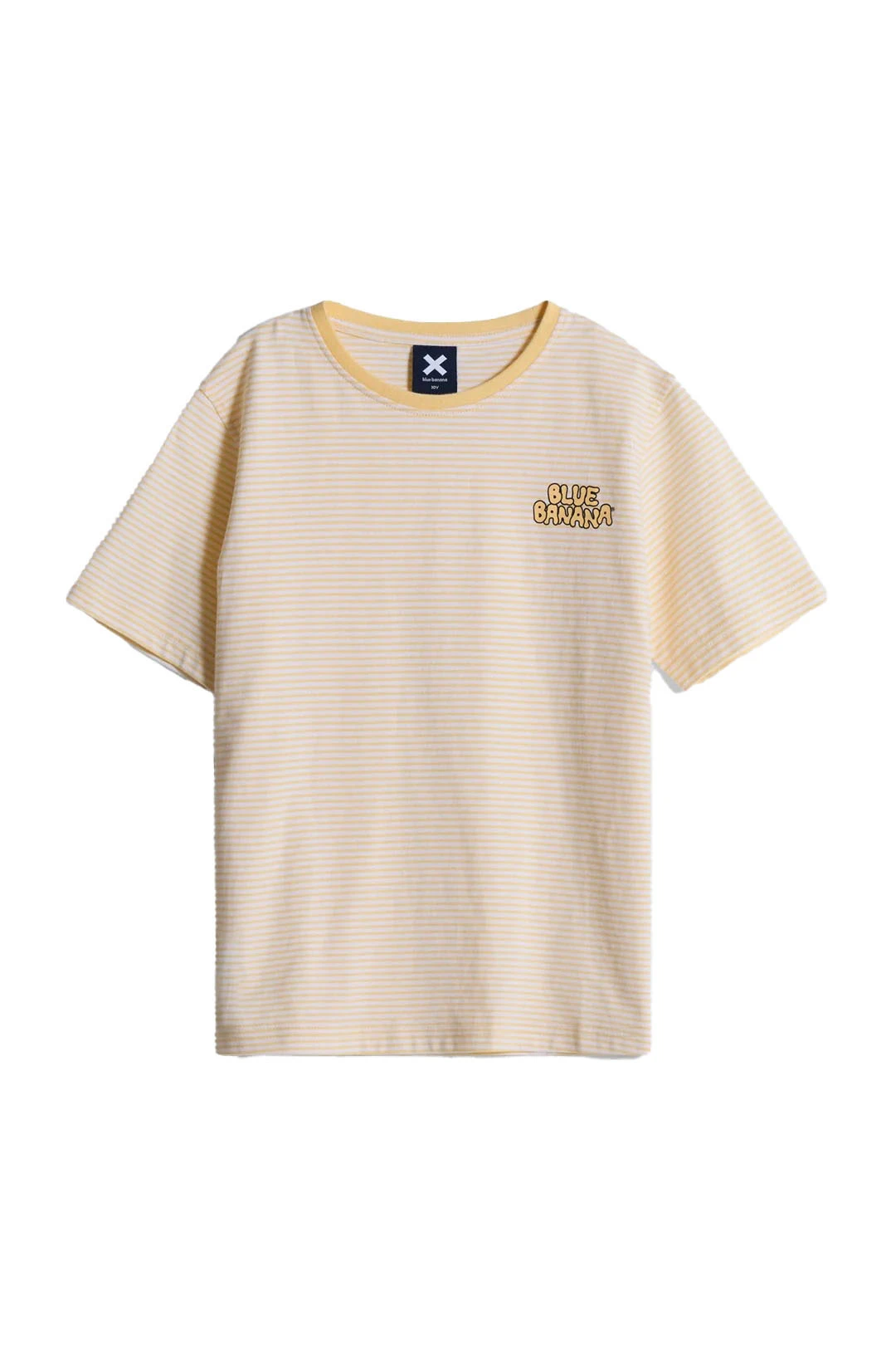 Kids Neutral Light Yellow Stripes Short Sleeve T-Shirt