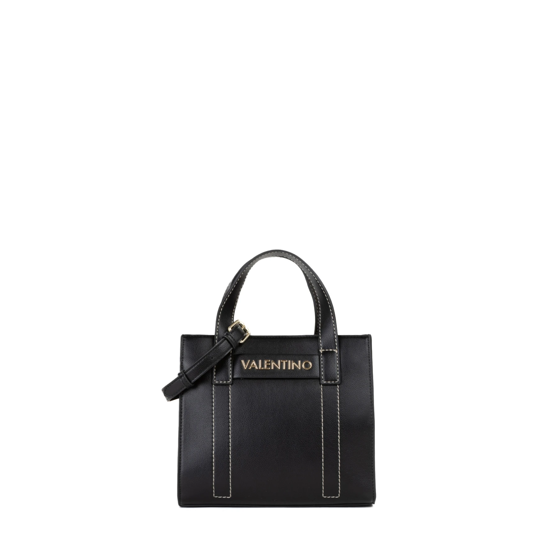 Dual-Strap Stitch Leather Tote Bag