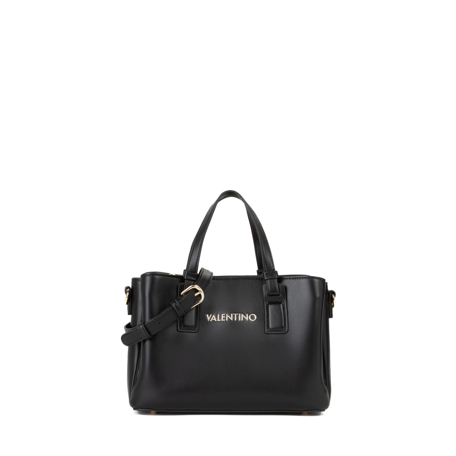 Multi-Compartment Grab Tote Bag with Gold-Tone Hardware