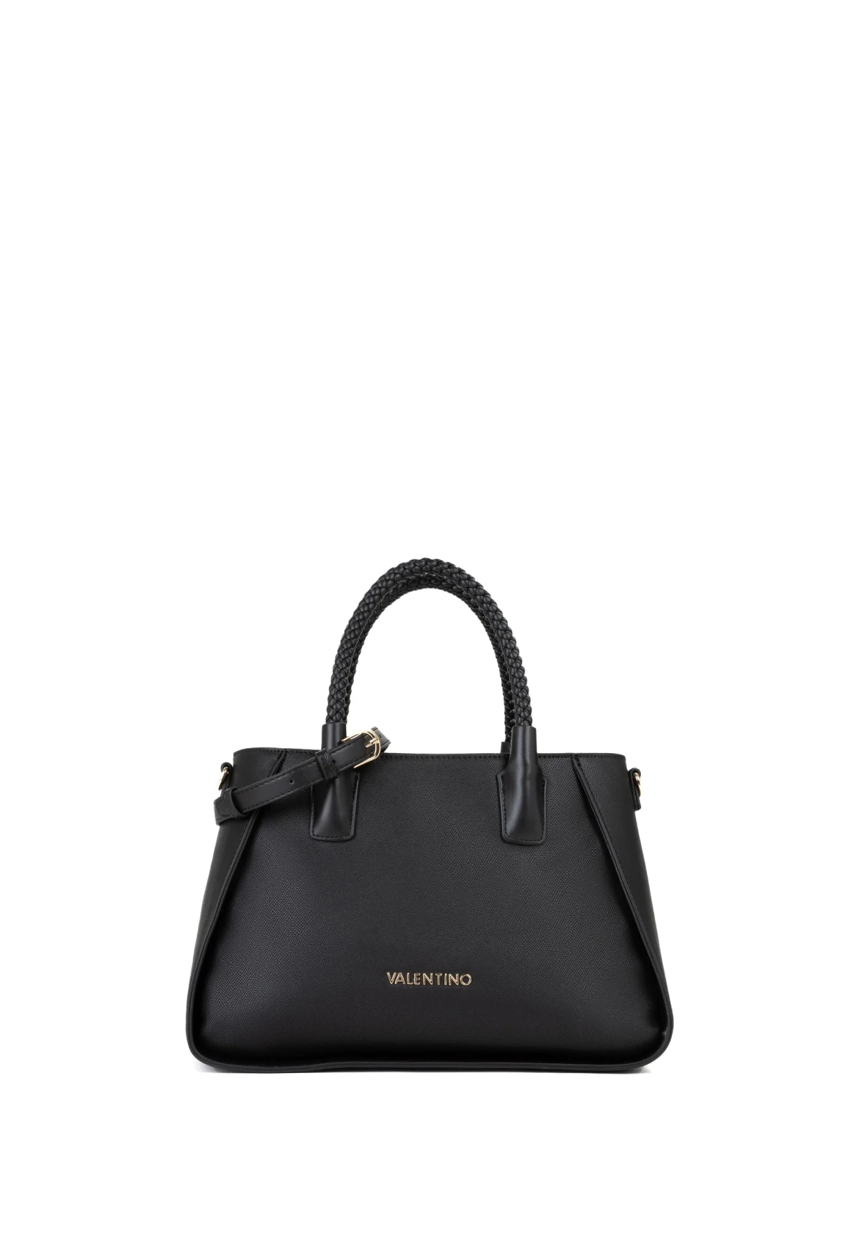 Saffiano Trapeze Tote Bag with Braided Top Handle