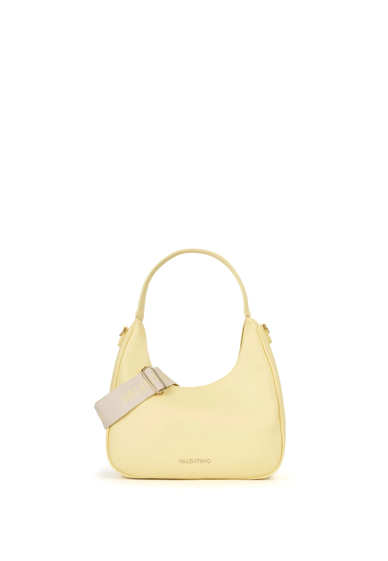 Pebbled Hobo Shoulder Bag with Logo-Embossed Shoulder Strap