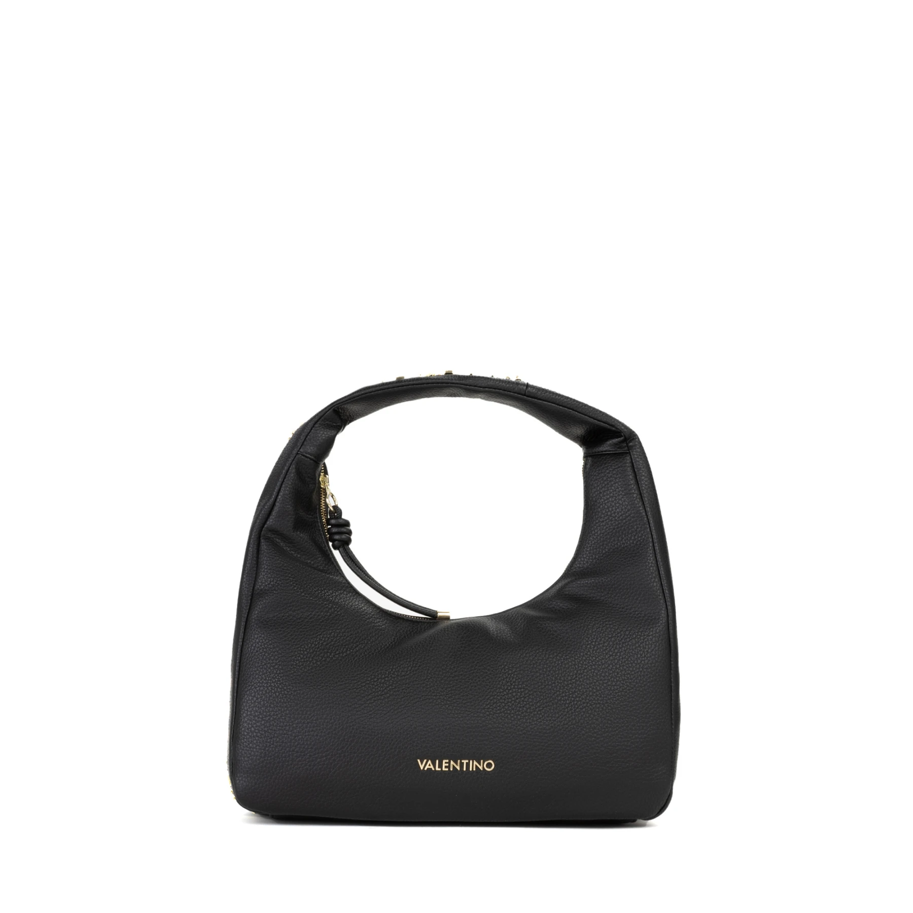 Grained Leather Slouchy Hobo Shoulder Bag