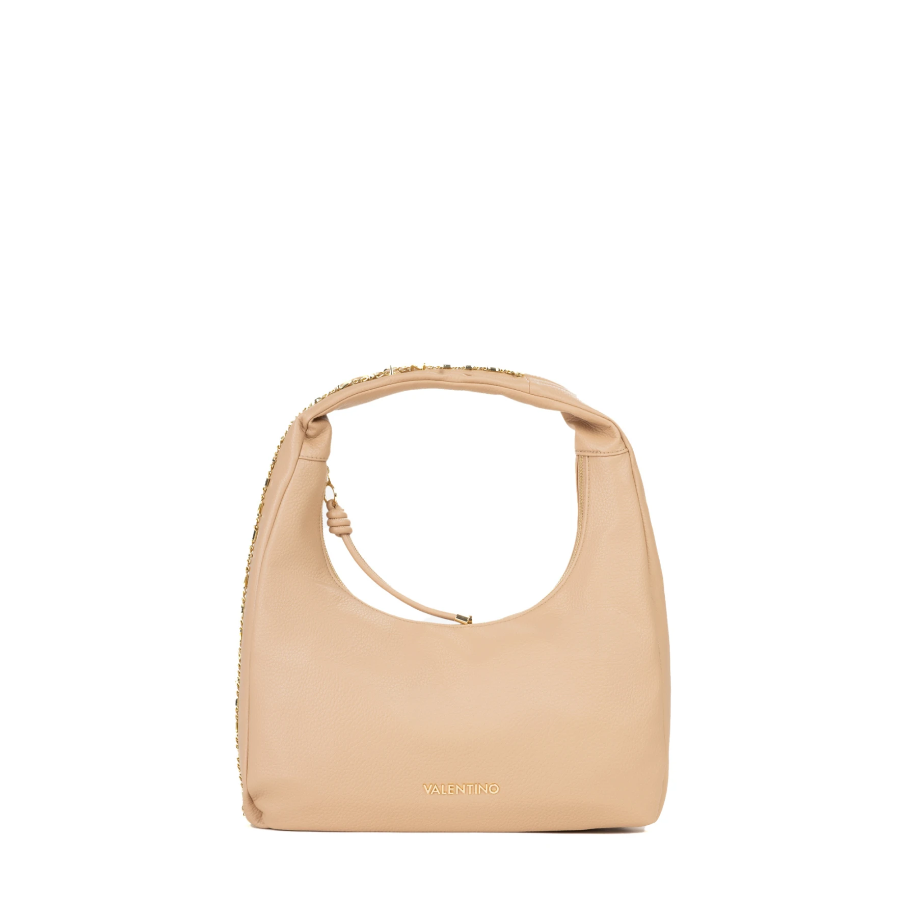 Grained Leather Slouchy Hobo Shoulder Bag
