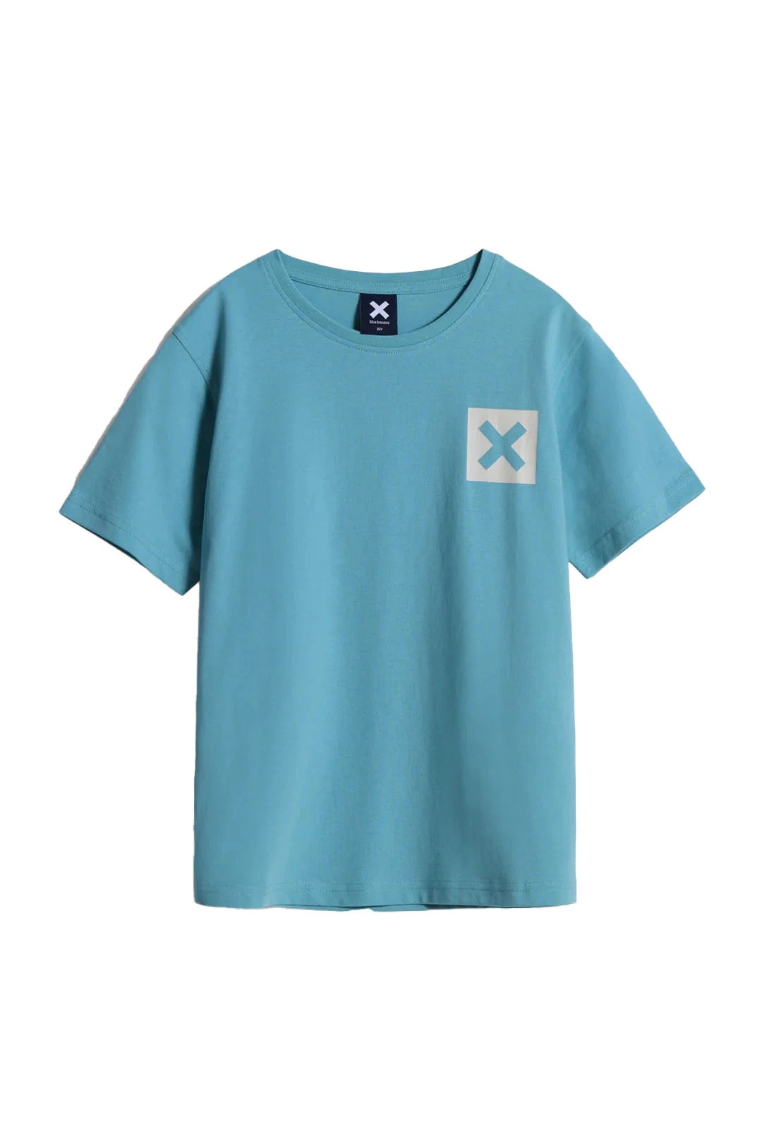 Kids Neutral Aqua Classic 'X' Logo Short Sleeve Cotton T-Shirt