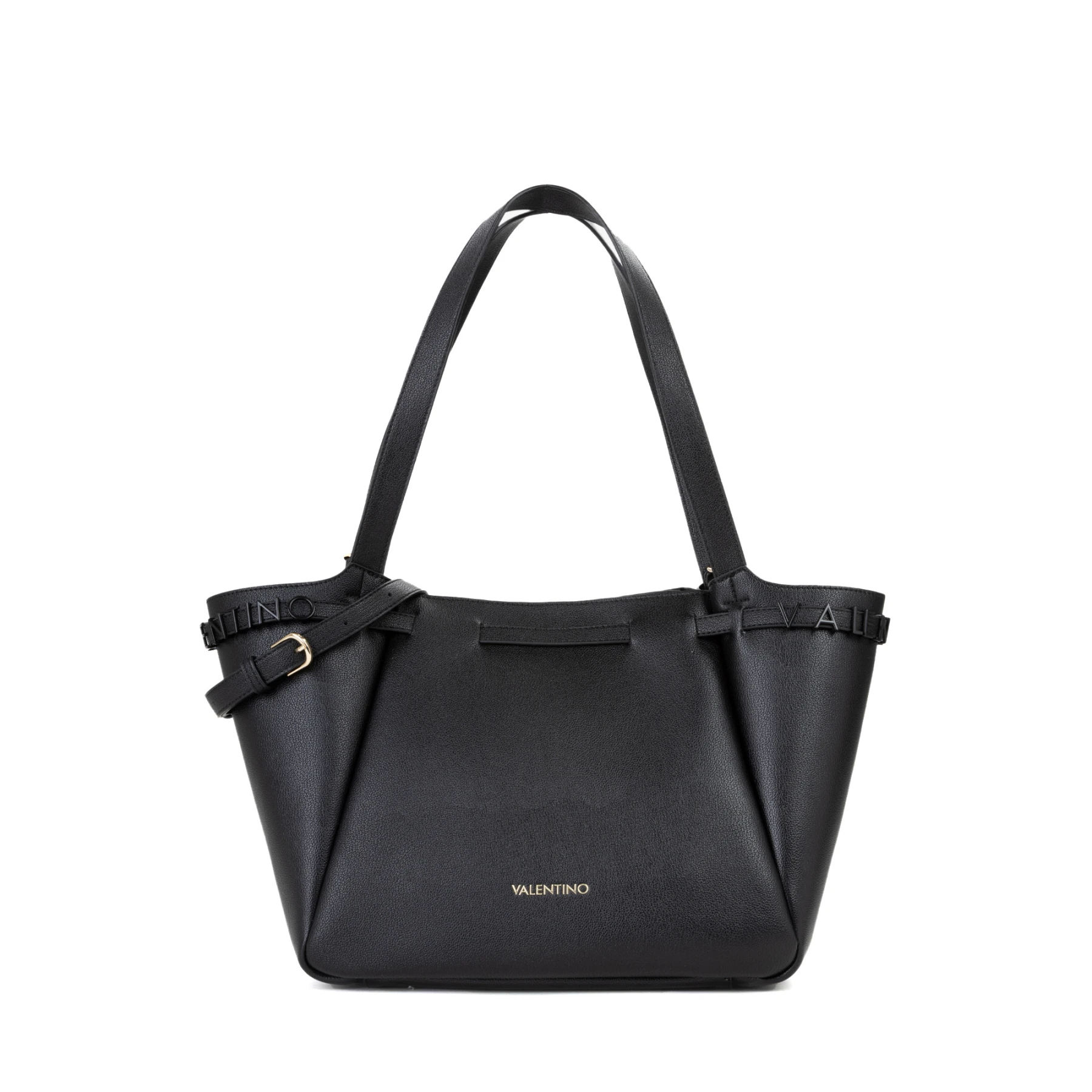 Large Grained Leather Tote Bag Set with Matching Pouch
