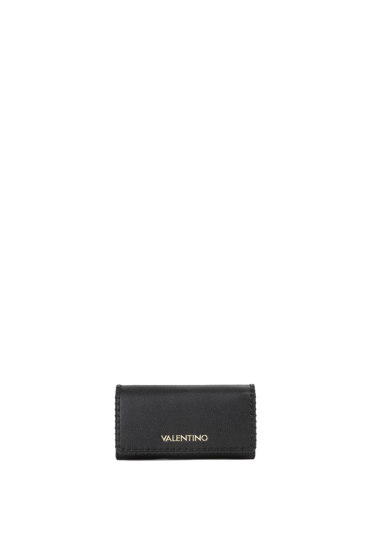 Flap-Over Wallet with Gold Logo and Card Organizer
