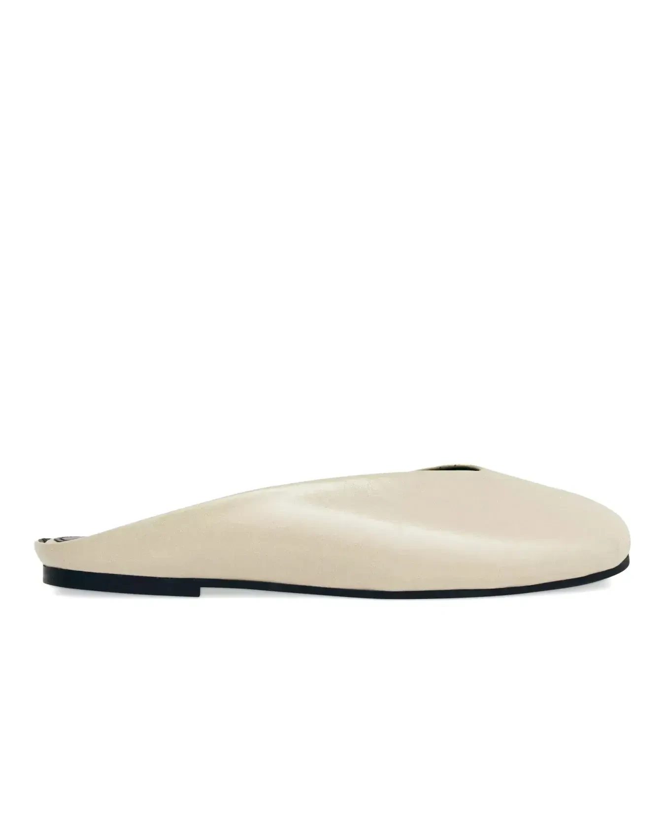 Leather Tabi Peep-Toe Flat Mule