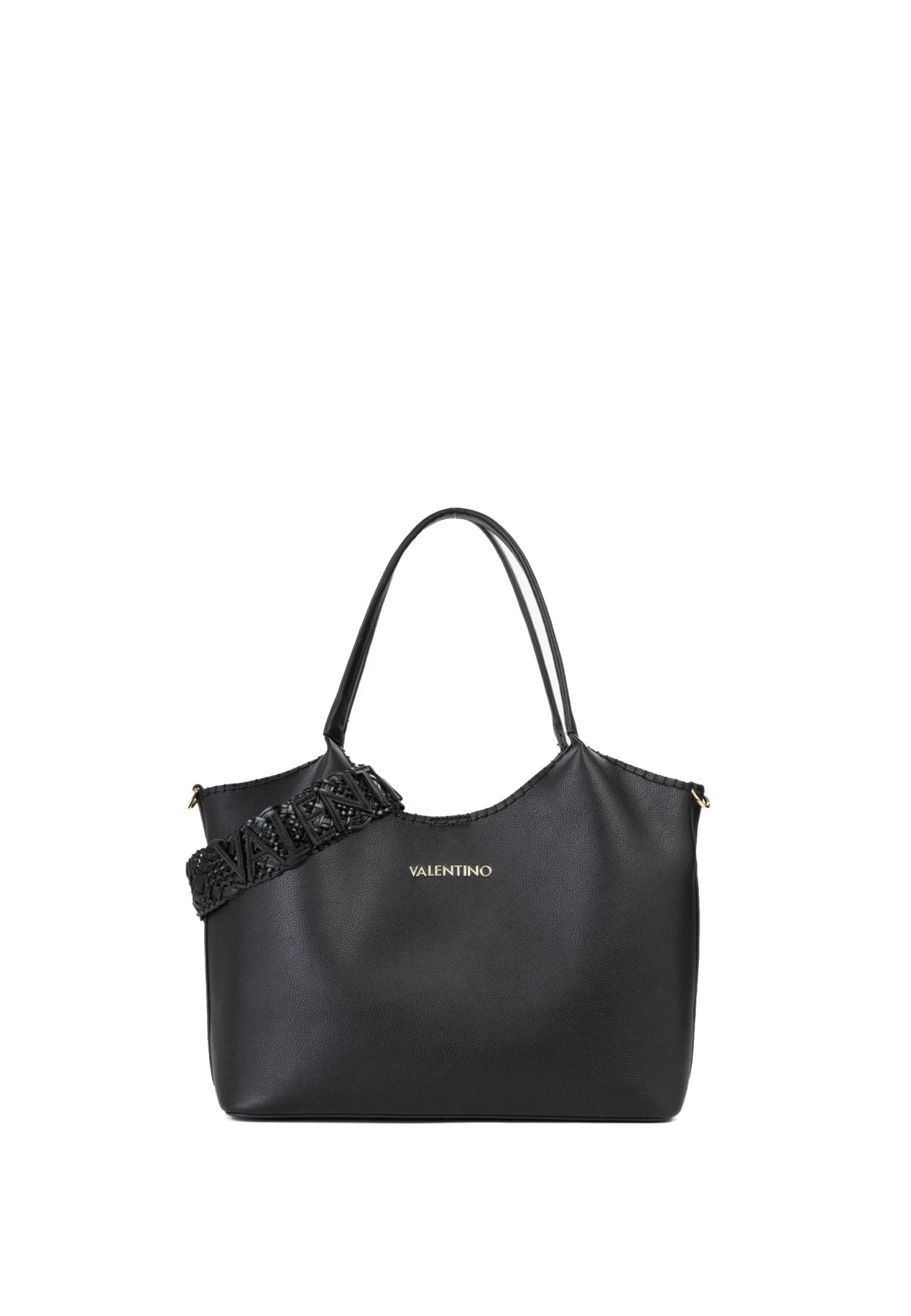 Leather Tote Bag with Whipstitch Trim and Gold Hardware