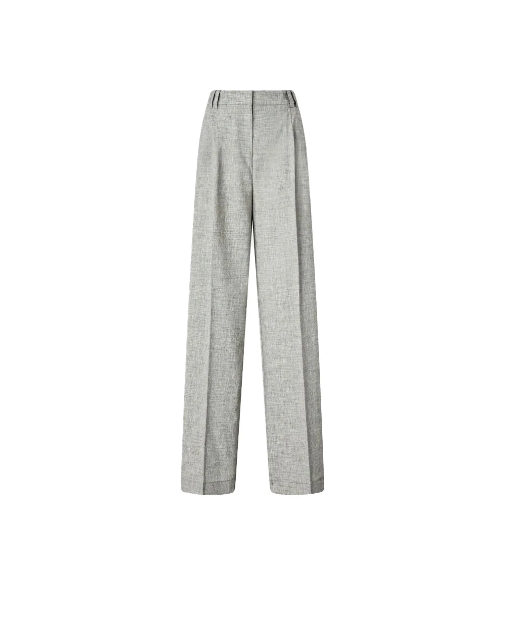 Slub Trousers With Pressed Pleat Detail