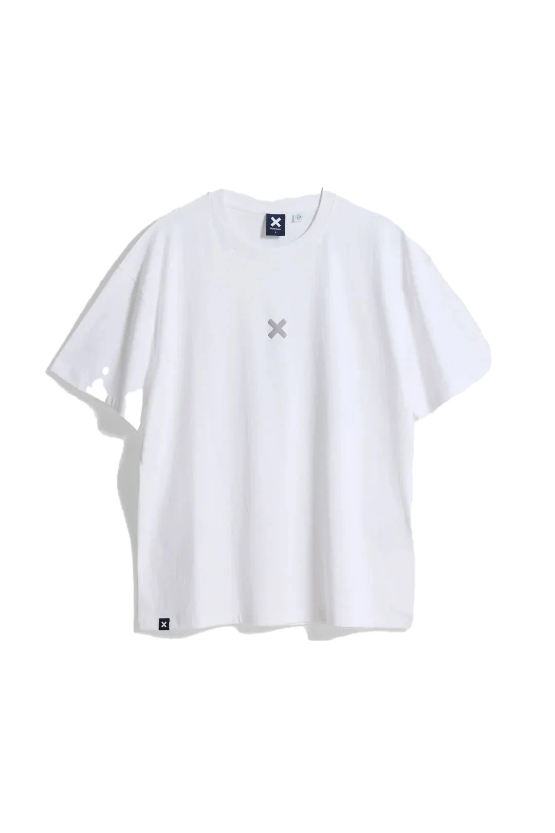 White Bonfire Crewneck Short Sleeve T-shirt with Embroidered Detailing