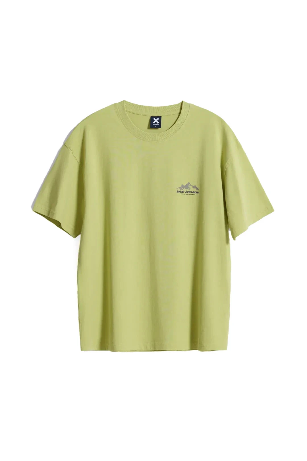 Lime Green Mountain Graphic T-Shirt with Back Print