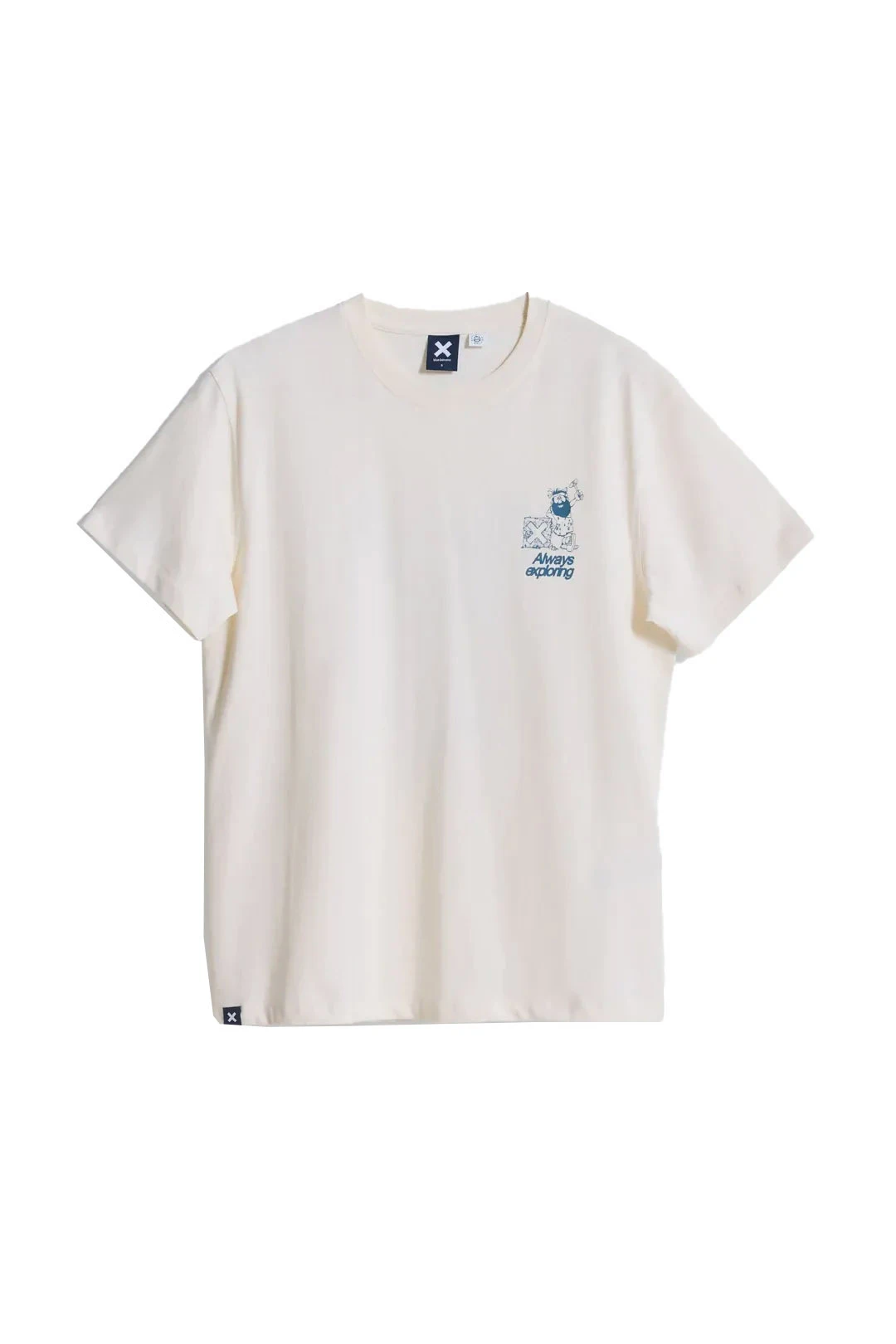 Off-white Cavern Graphic T-Shirt with Pink Cartoon Character Back Print