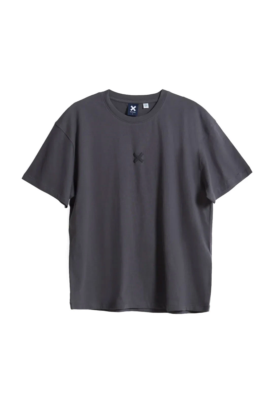 Anthracite Bonfire Crewneck Short Sleeve T-shirt with Embroidered Detailing