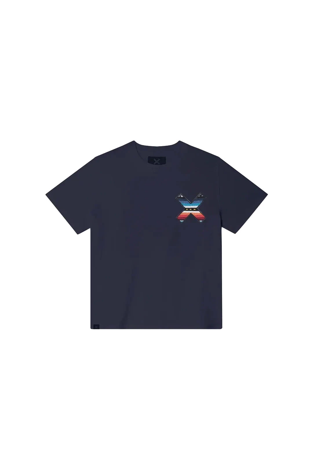 Navy Classic Woven "X" Graphic Crewneck Short Sleeve T-shirt